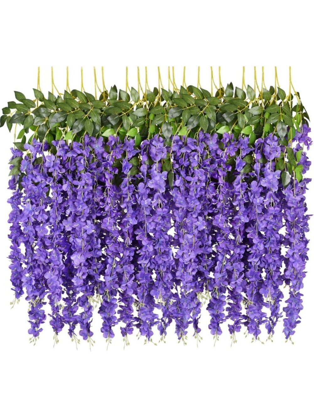 6 Pack 3.75ft Artificial Wisteria Vine Garland - Silk Flowers for Home & Wedding